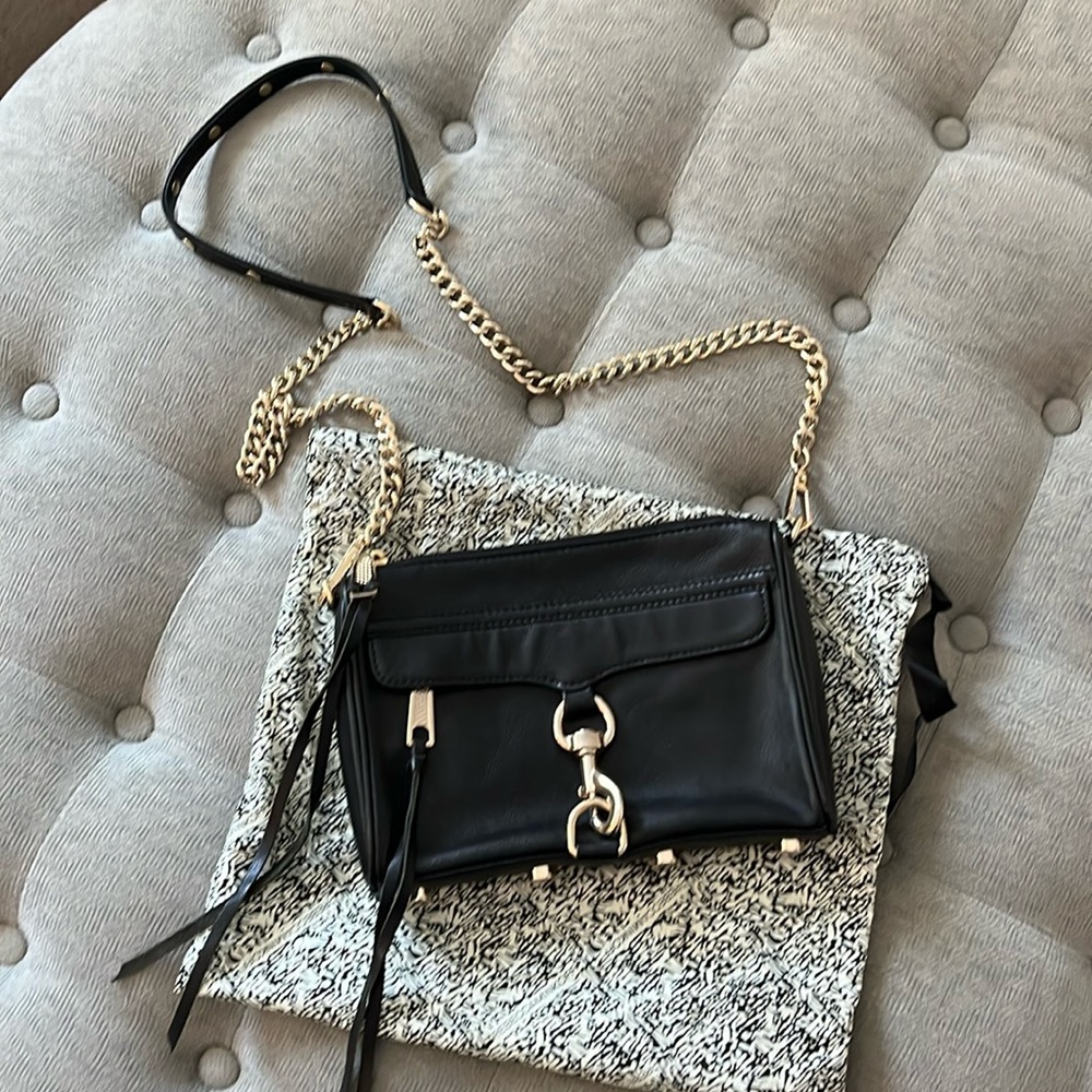 Rebecca Minkoff Black Bag in soft black leather.